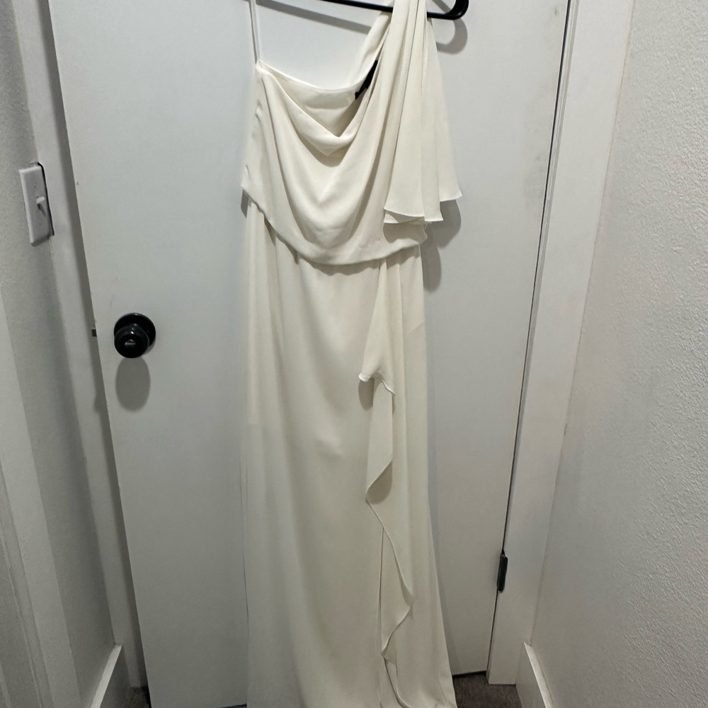 Elegant One-Shoulder White Gown